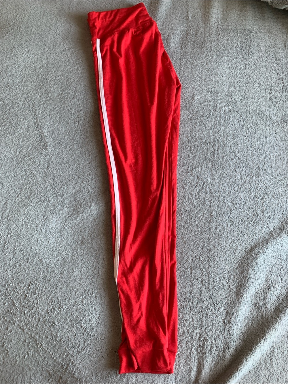 Boom Boom Jeans Red Leggings with White Side Stripe